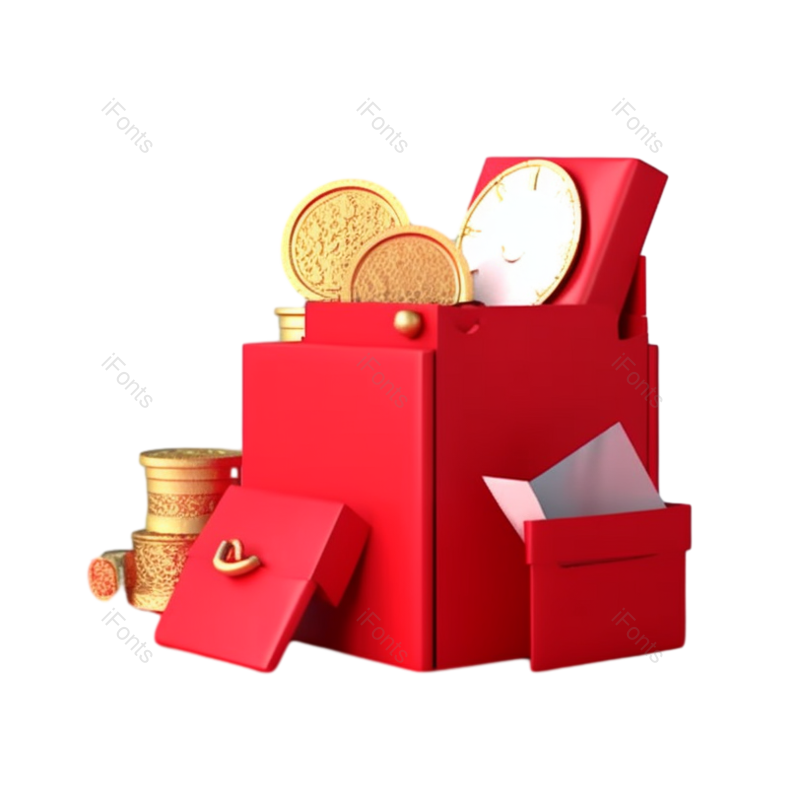插画图片,硬币元素,微笑PNG,红包免抠素材